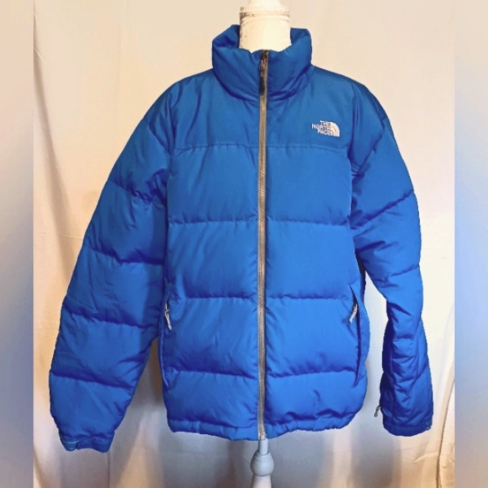The North Face Men's Blue Goose Down Puffer 550 Winter Coat Size L